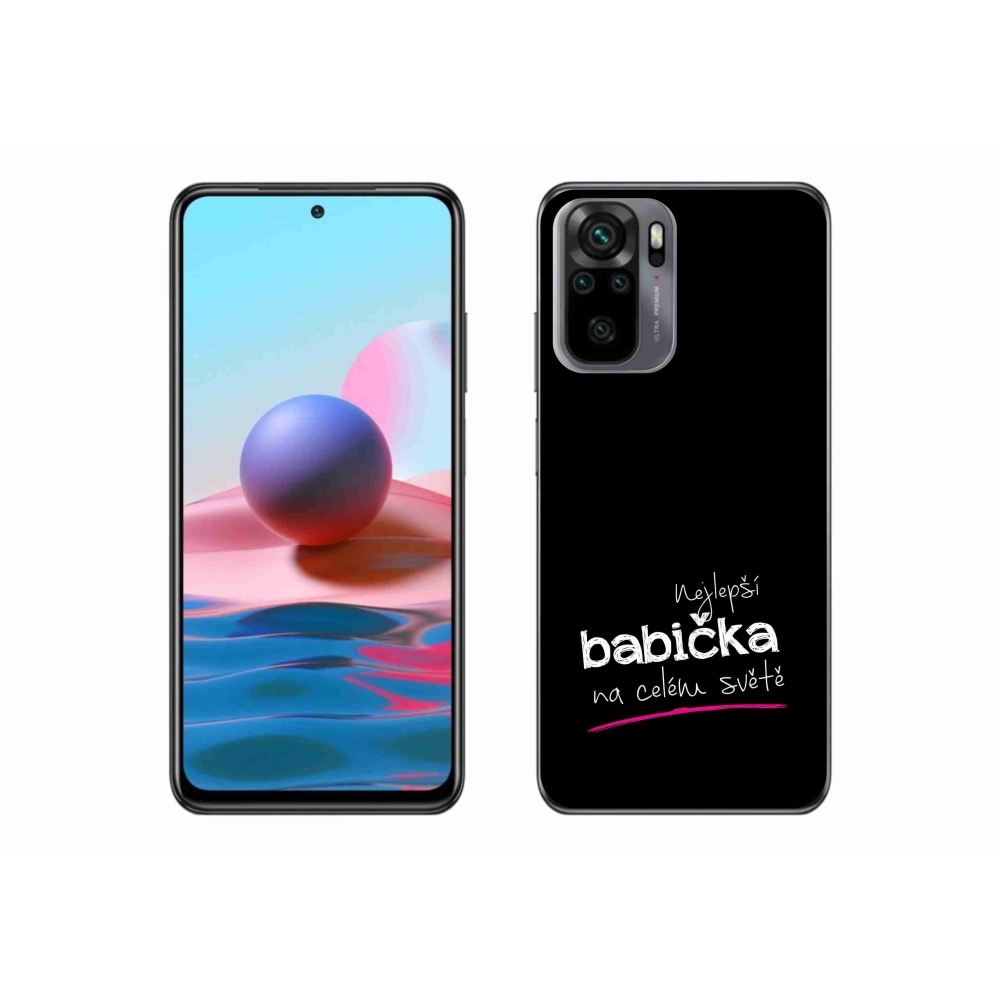Gelový kryt mmCase na Xiaomi Redmi Note 10 4G - nejlepší babička 4 černé pozadí