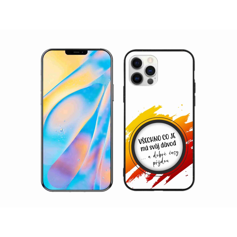 Gelový kryt mmCase na iPhone 12 - citát 3 bílé pozadí