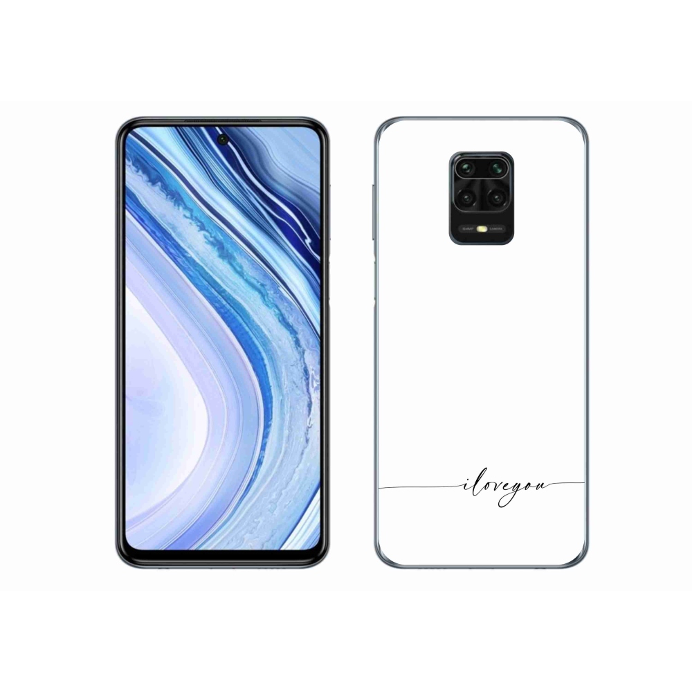 Gelový kryt mmCase na Xiaomi Redmi Note 9S - I love you bílé pozadí