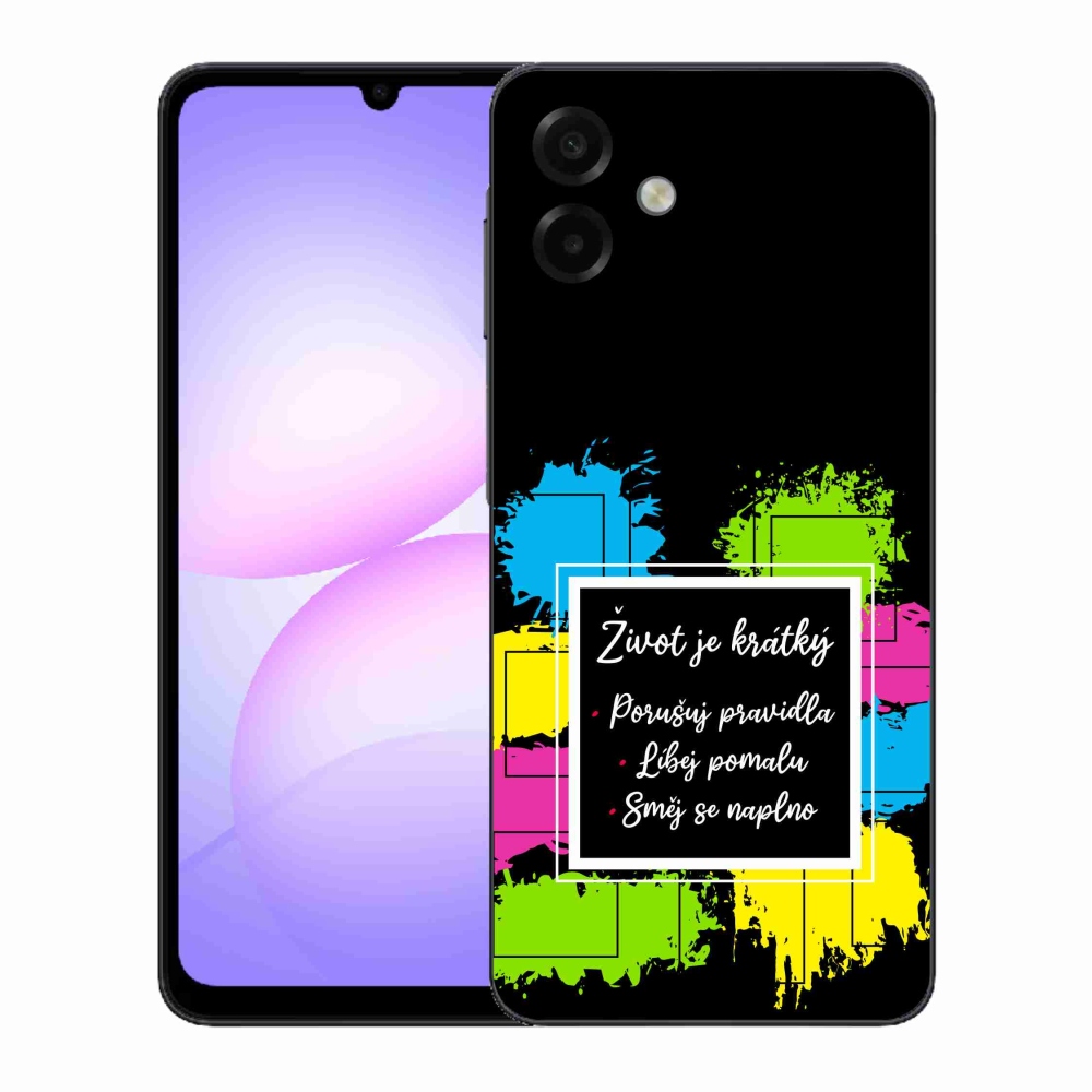 Gelový kryt mmCase na Samsung Galaxy A07 4G - citát 5 černé pozadí