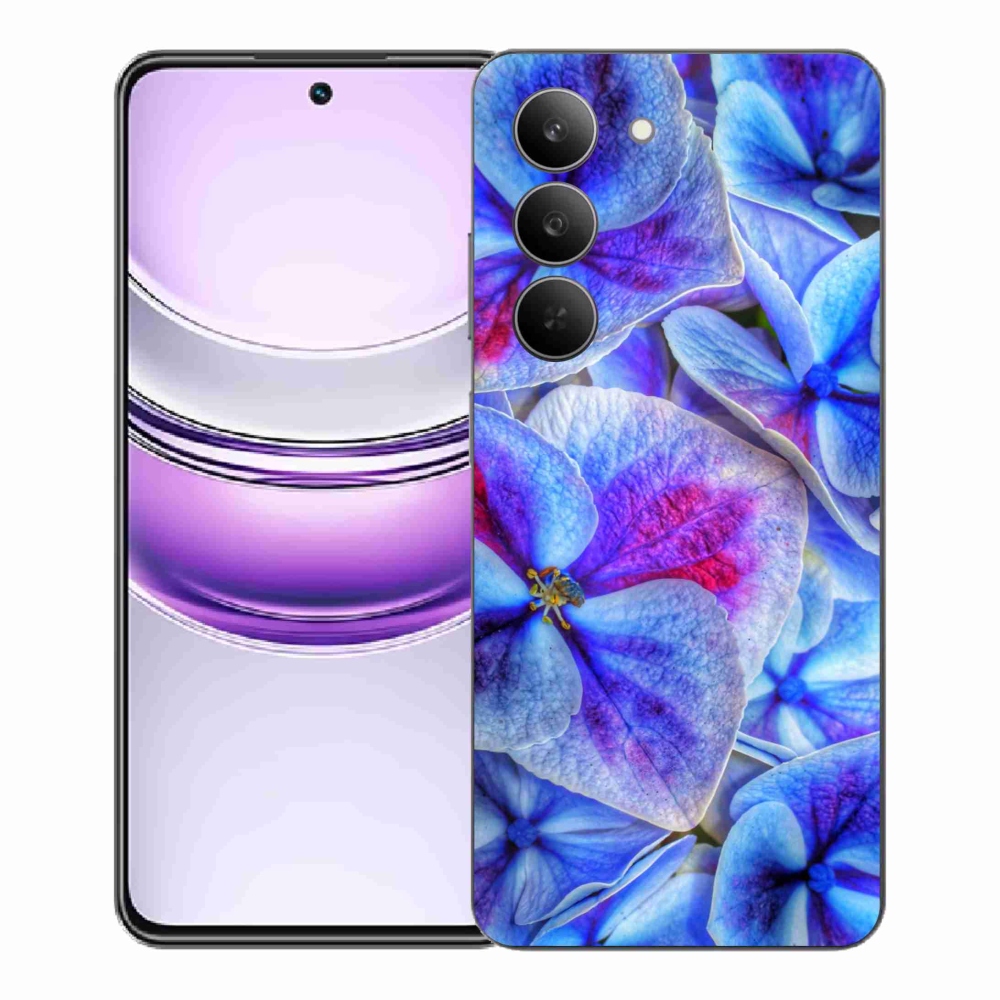 Gelový kryt mmCase na Realme 14x 5G - modré květy 1
