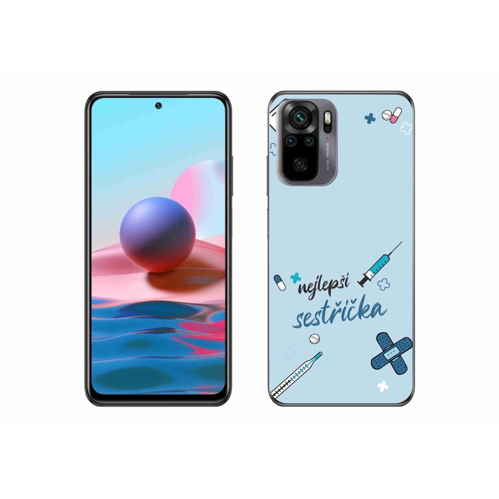Gelový kryt mmCase na Xiaomi Redmi Note 10S - nejlepší sestřička modré pozadí