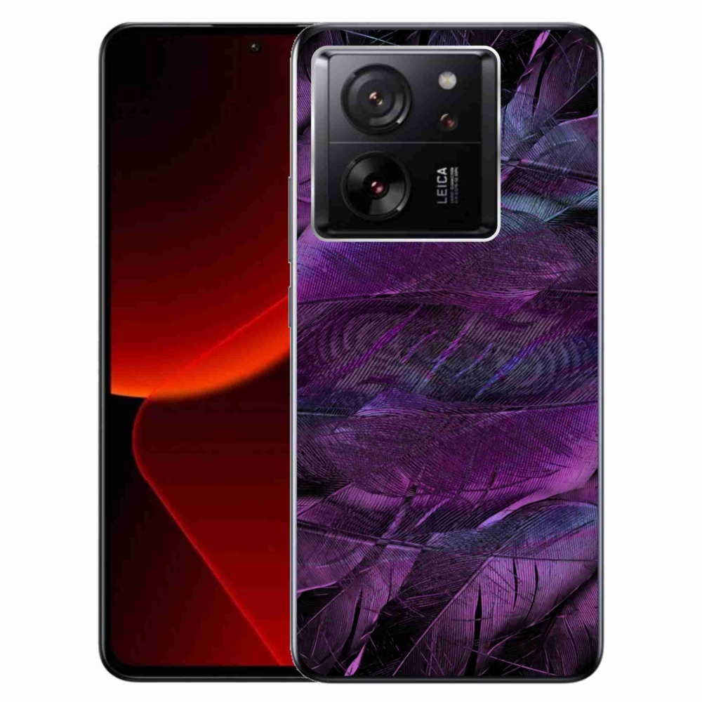 Gelový kryt mmCase na Xiaomi 13T/13T Pro - fialová pírka