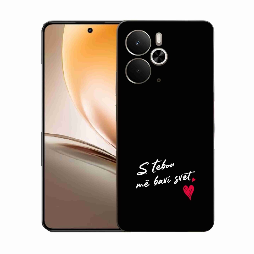 Gelový kryt mmCase na Realme 14 5G - zamilovaný text 1 černé pozadí