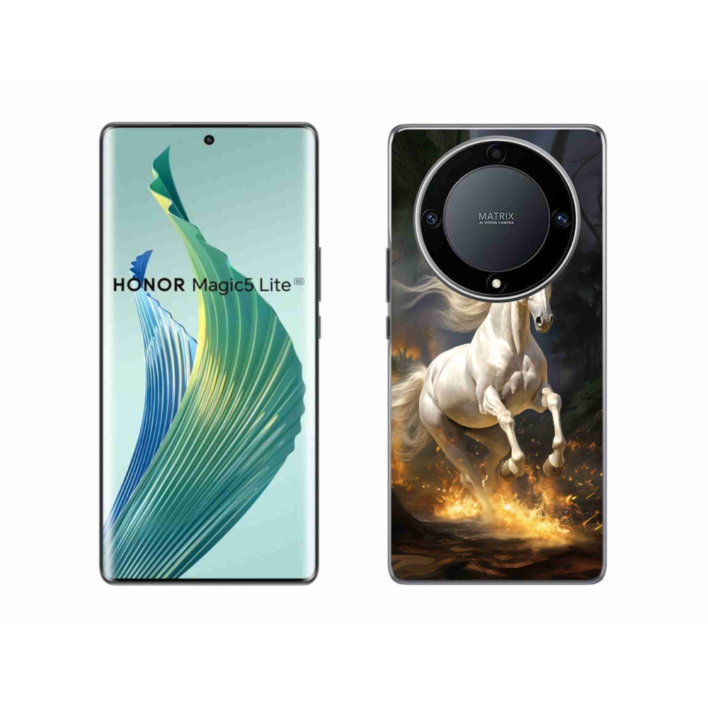 Gelový kryt mmCase na Honor Magic 5 Lite 5G - bílý kůň 2