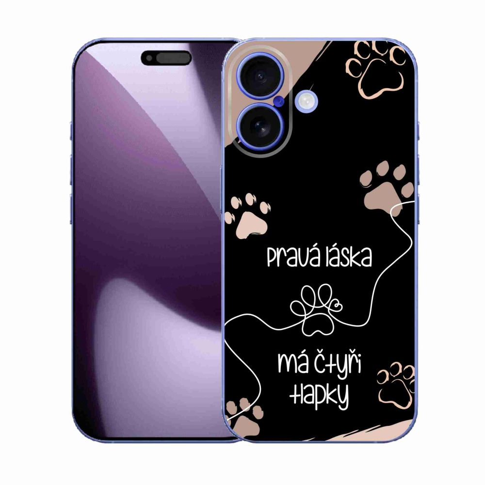 Gelový kryt mmCase na iPhone 17 - psí motiv 1 černé pozadí