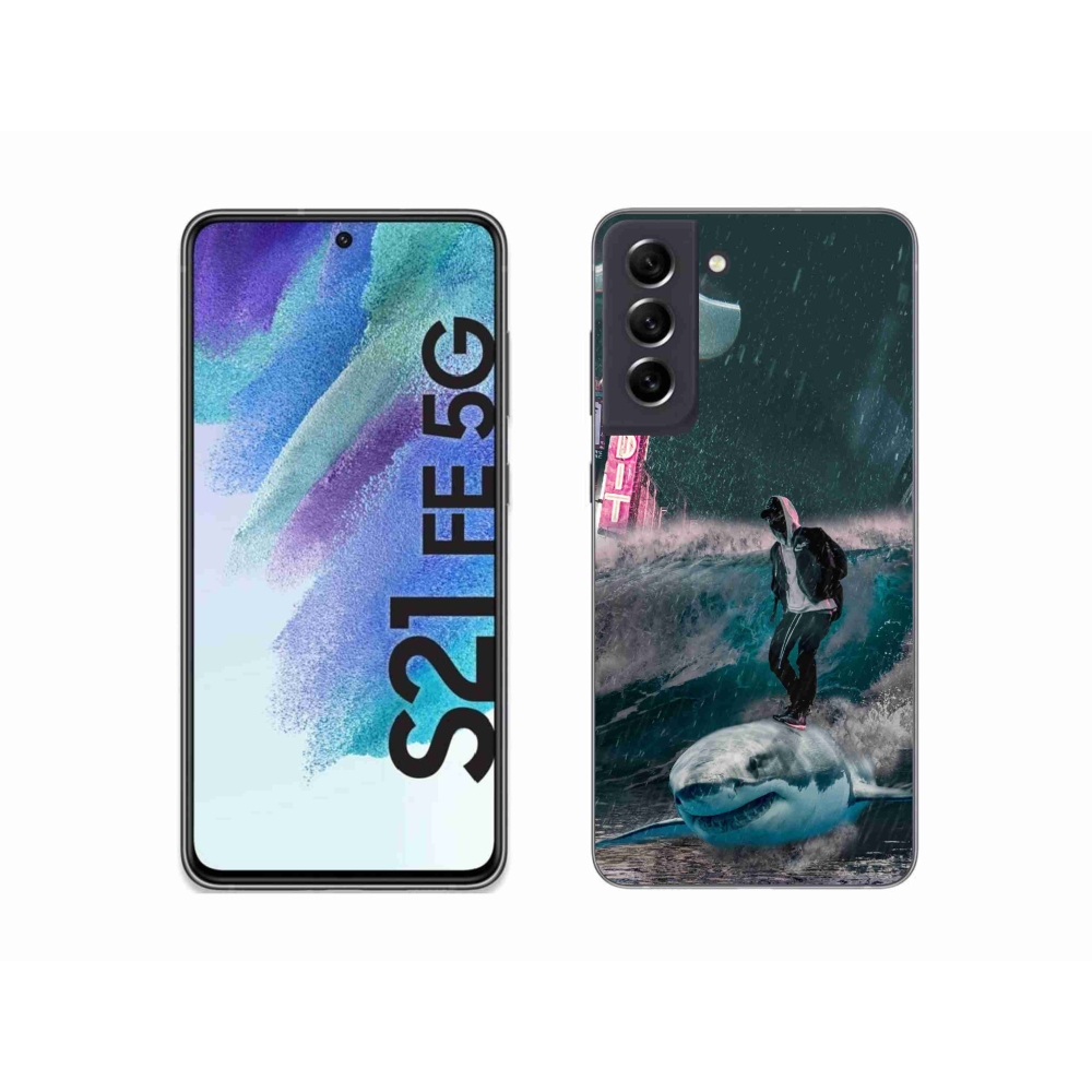 Gelový kryt mmCase na Samsung Galaxy S21 FE 5G - žralok
