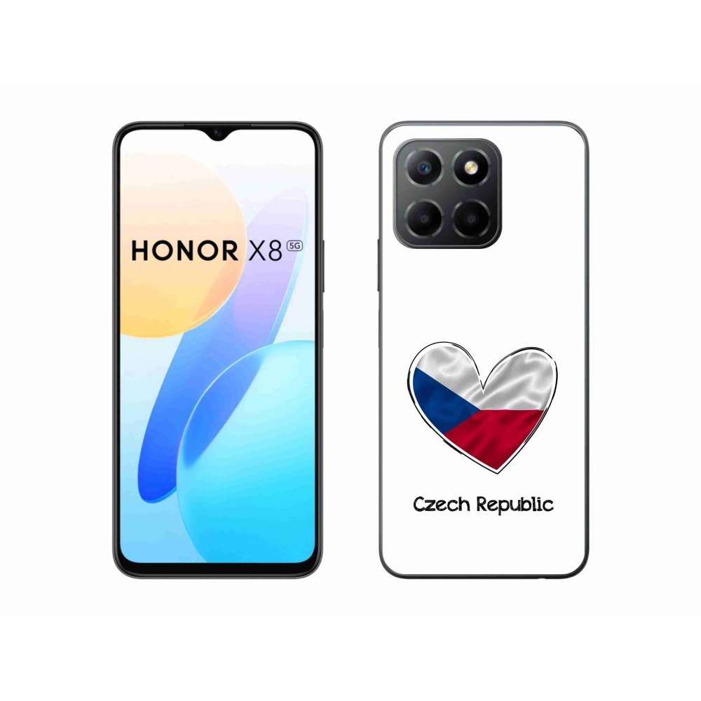 Gelový kryt mmCase na Honor X8 5G/Honor 70 Lite 5G - vlajka srdce bílé pozadí
