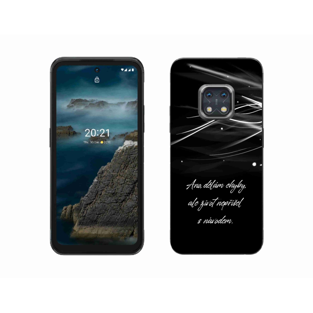 Gelový kryt mmCase na Nokia XR20 - citát černé pozadí