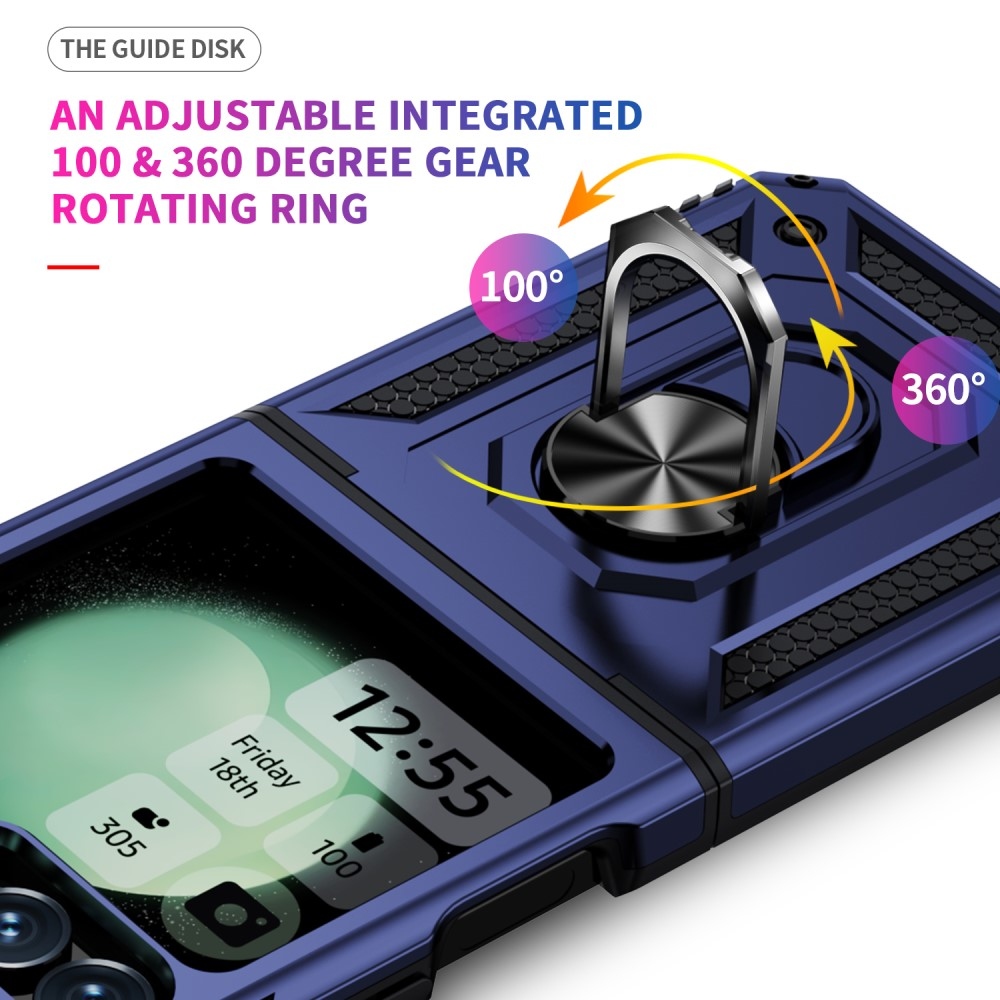 Ring odolný kryt na Samsung Galaxy Z Flip6 5G - modrý