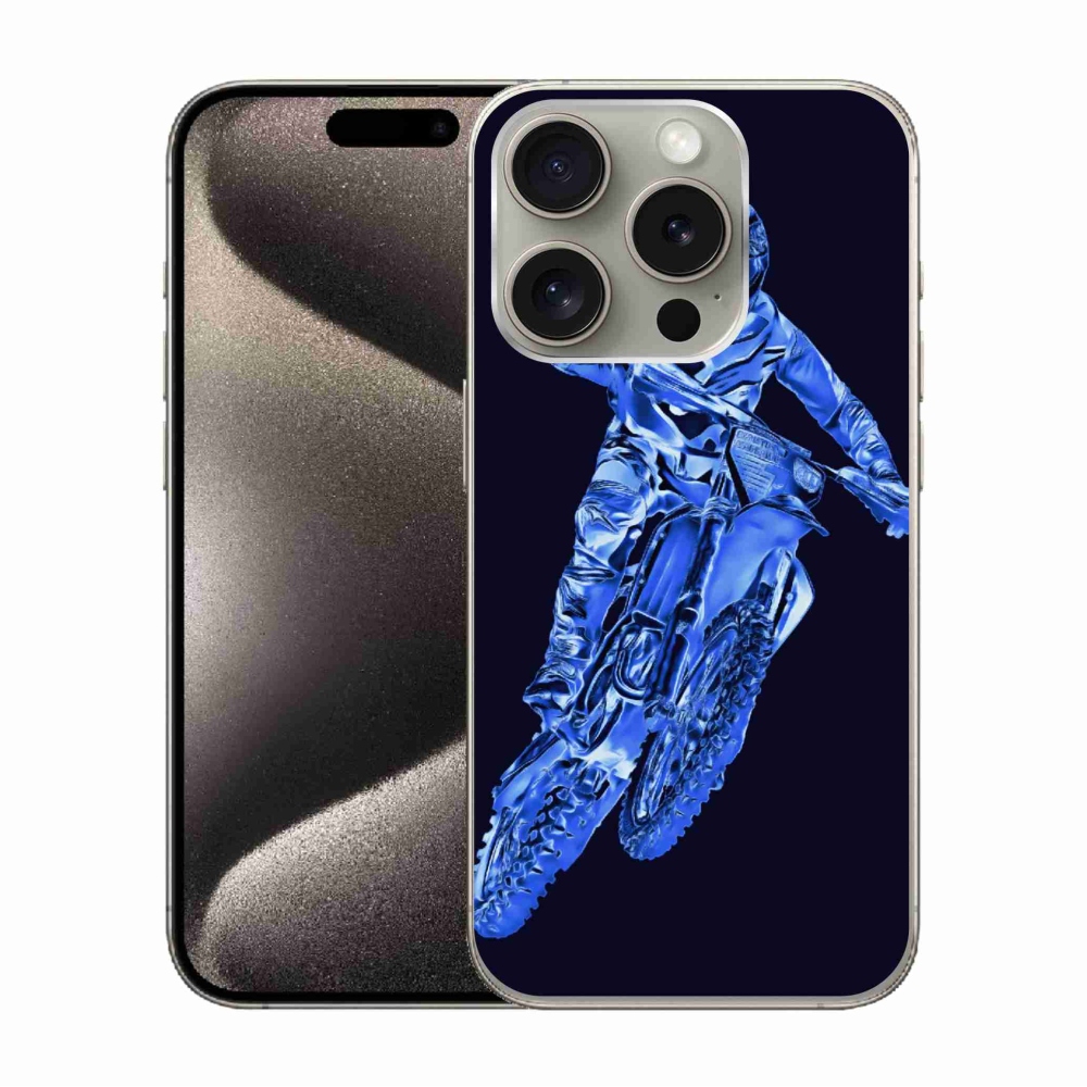 Gelový kryt mmCase na iPhone 15 Pro - motocross 1
