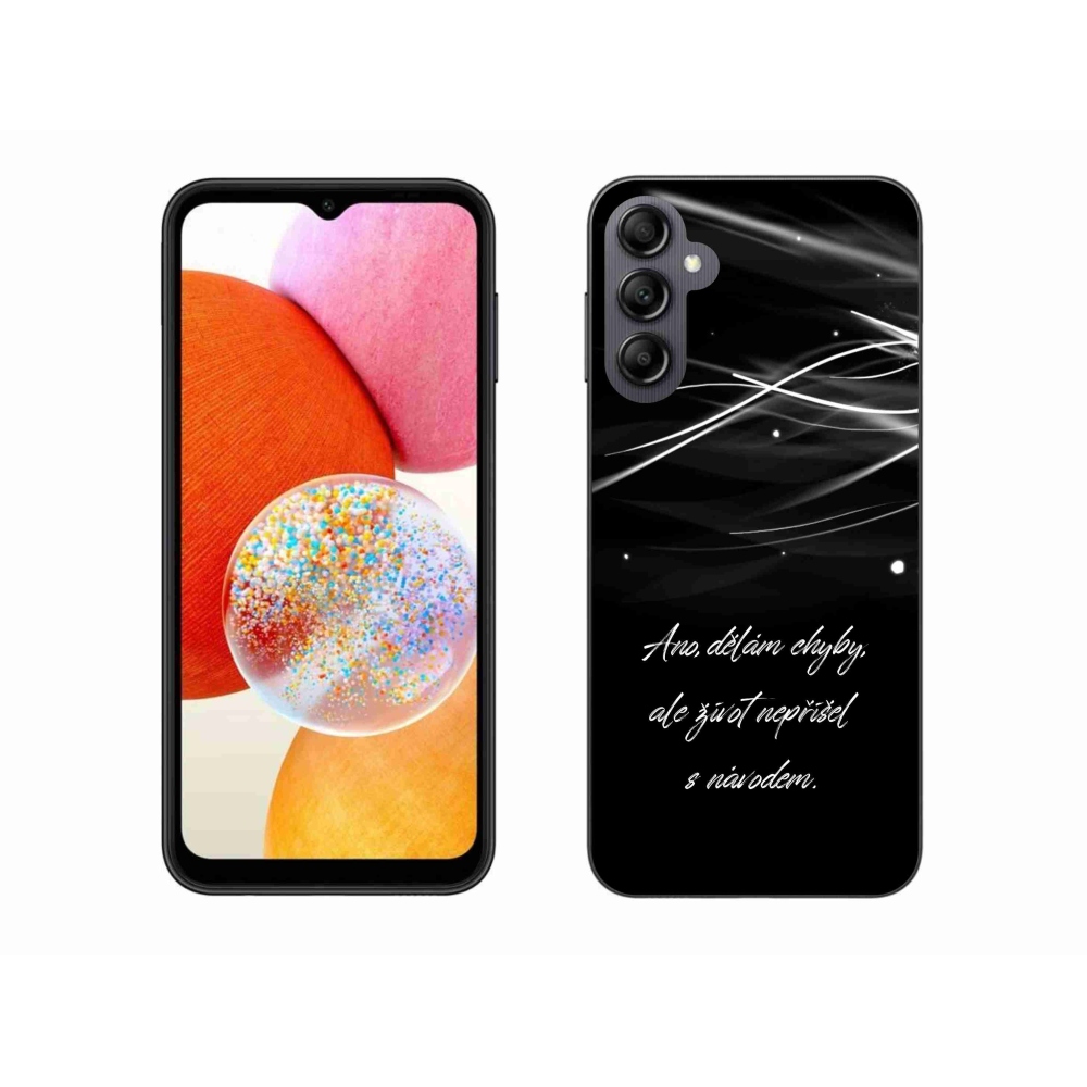 Gelový kryt mmCase na Samsung Galaxy A14 4G/5G - citát černé pozadí