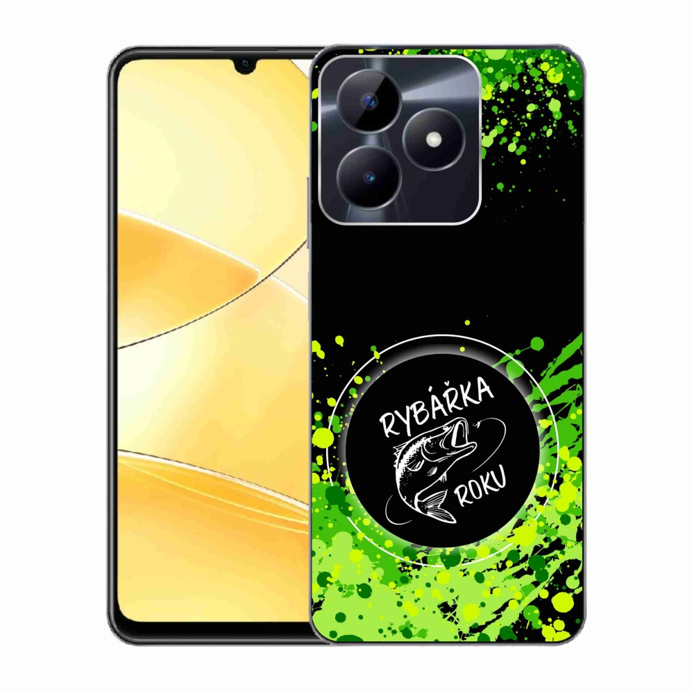 Gelový kryt mmCase na Realme C51/C53 - rybářka roku černé pozadí