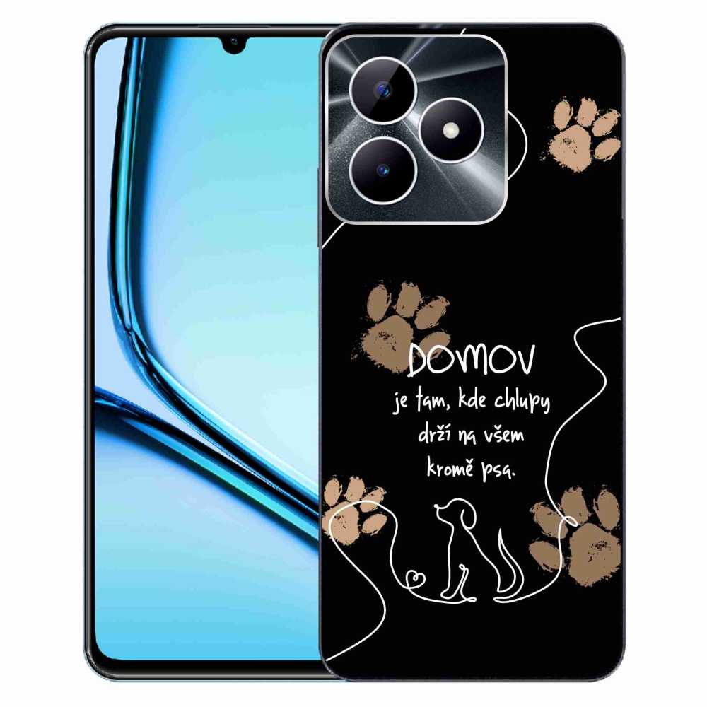 Gelový kryt mmCase na Realme Note 50 - psí motiv černé pozadí