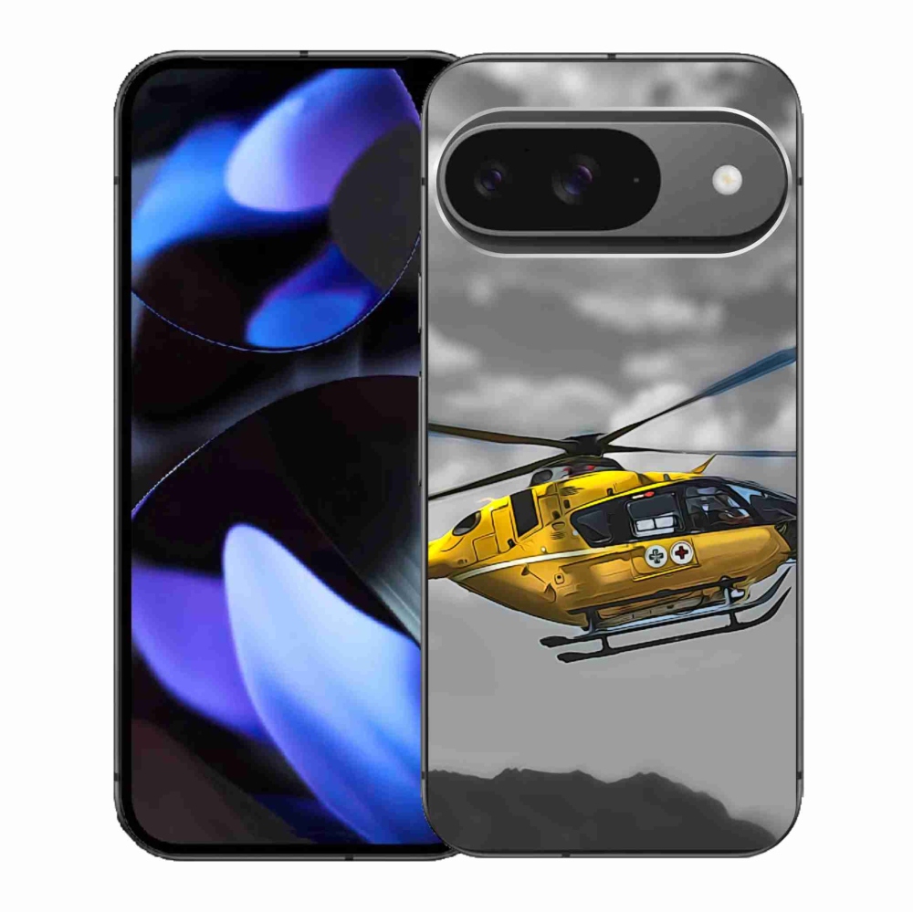 Gelový kryt mmCase na Google Pixel 9/9 Pro - žlutá helikoptéra