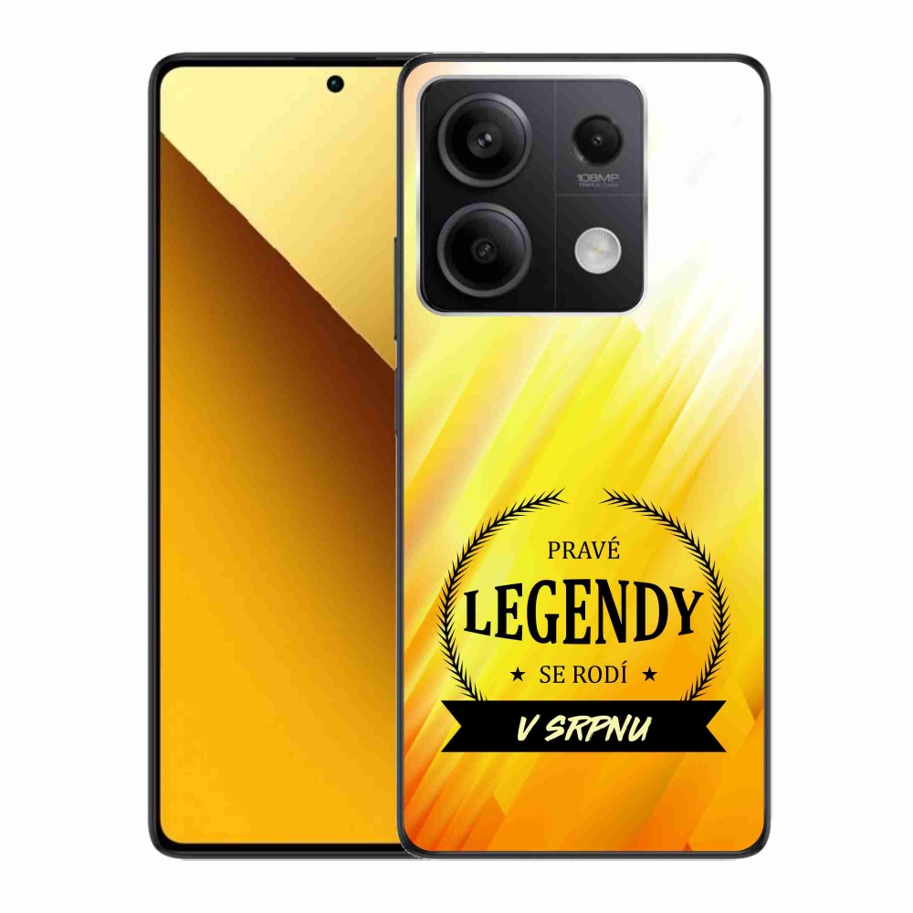 Gelový kryt mmCase na Xiaomi Redmi Note 13 5G - legendy v srpnu žluté pozadí