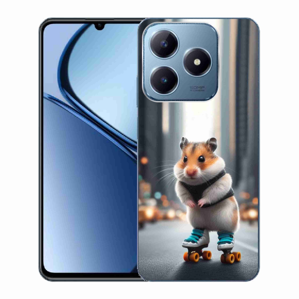 Gelový kryt mmCase na Realme C63 - křeček na bruslích