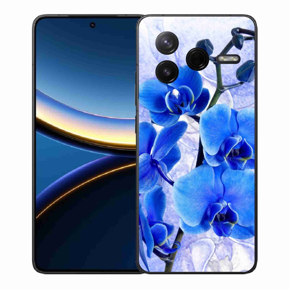 Gelový kryt mmCase na Xiaomi Poco F7 Pro - modré květy