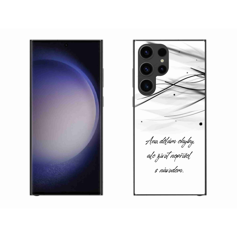 Gelový kryt mmCase na Samsung Galaxy S23 Ultra 5G - citát bílé pozadí