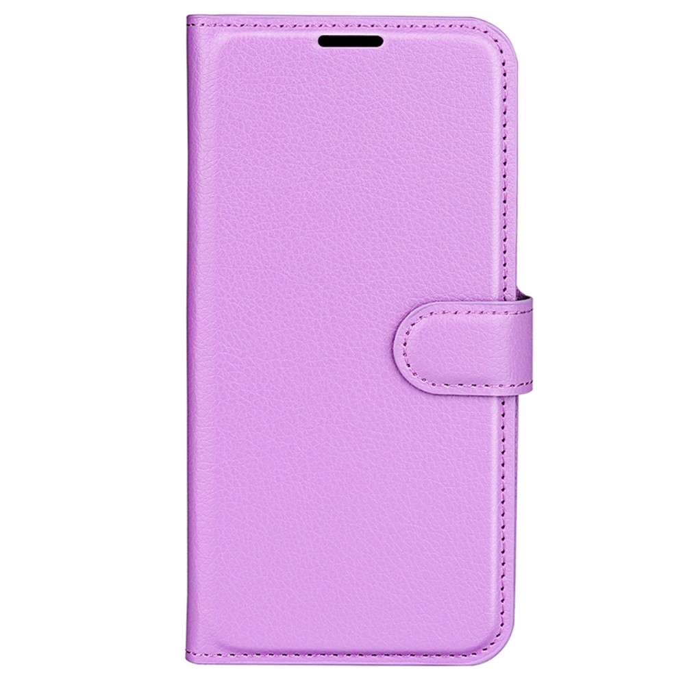 Litchi knížkové pouzdro na Samsung Galaxy S24 - fialové