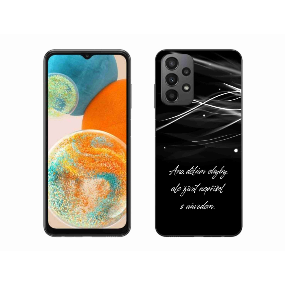 Gelový kryt mmCase na Samsung Galaxy A23 4G/5G - citát černé pozadí