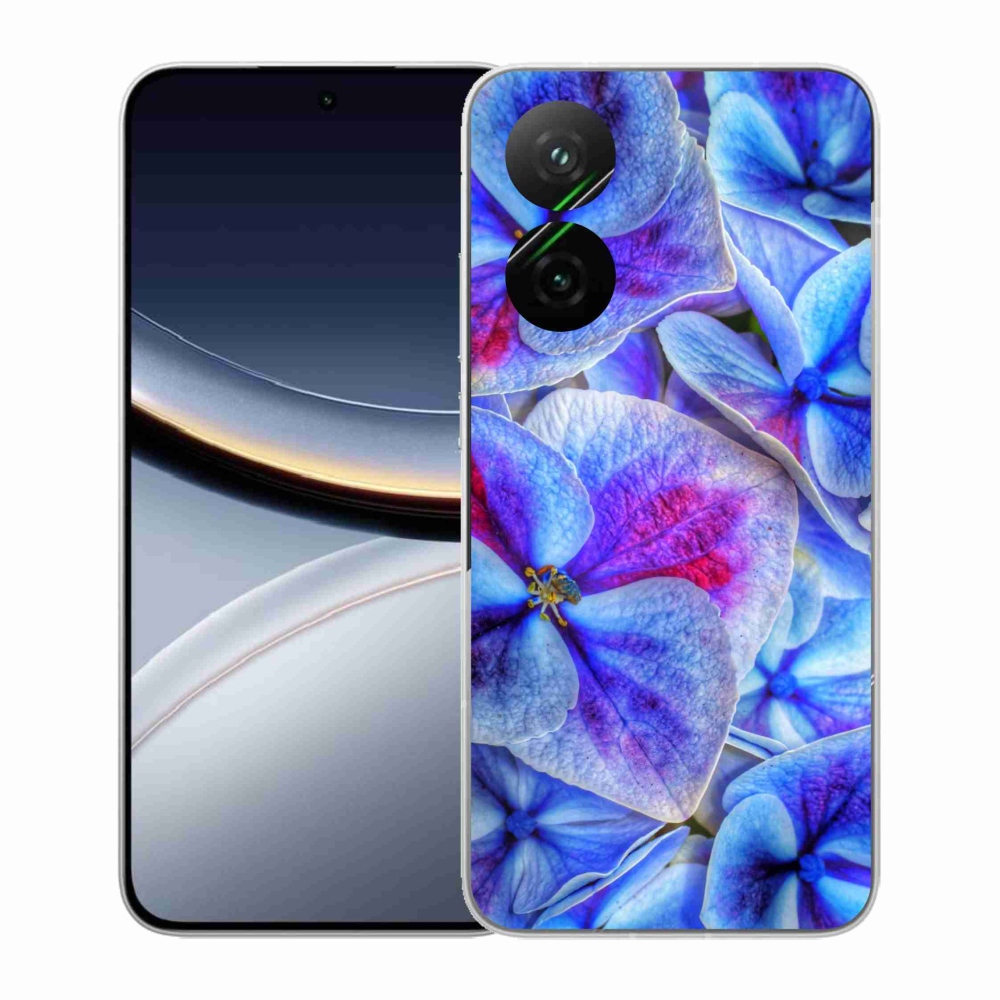 Gelový kryt mmCase na Xiaomi Poco F7 5G - modré květy 1