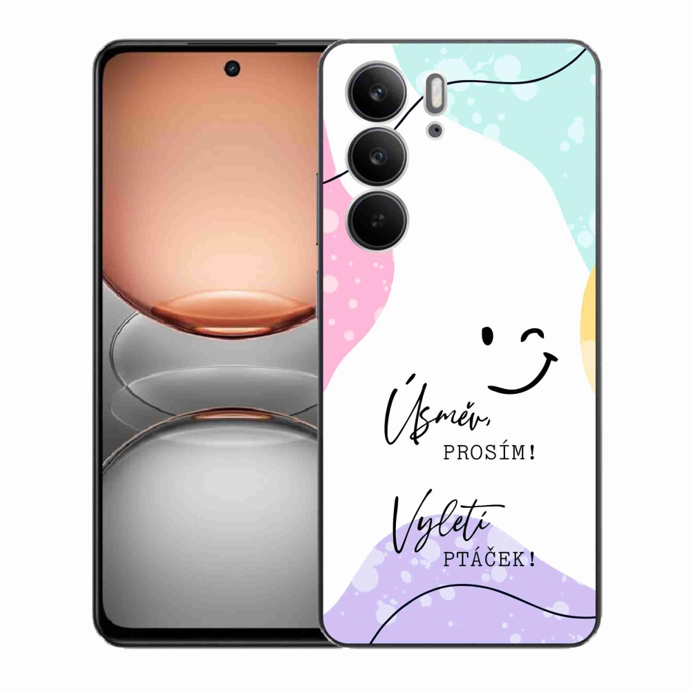 Gelový kryt mmCase na Realme C75 - vtipný text 4 bílé pozadí