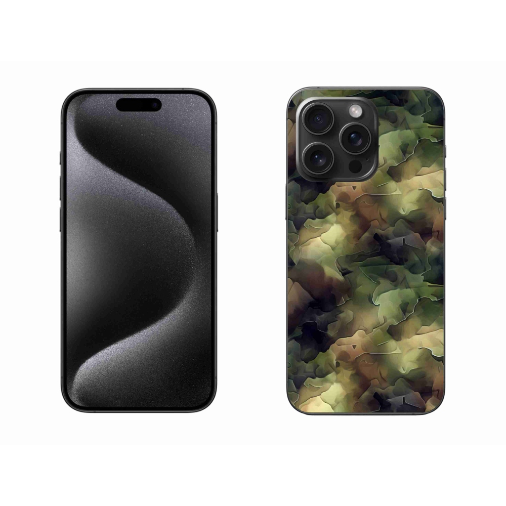 Gelový kryt mmCase na iPhone 15 Pro Max - maskáčový vzor 10