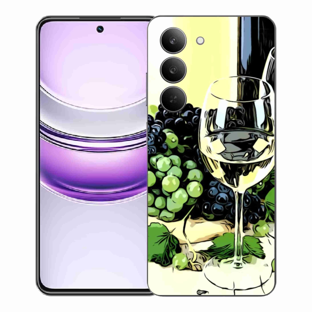 Gelový kryt mmCase na Realme 14x 5G - sklenka vína