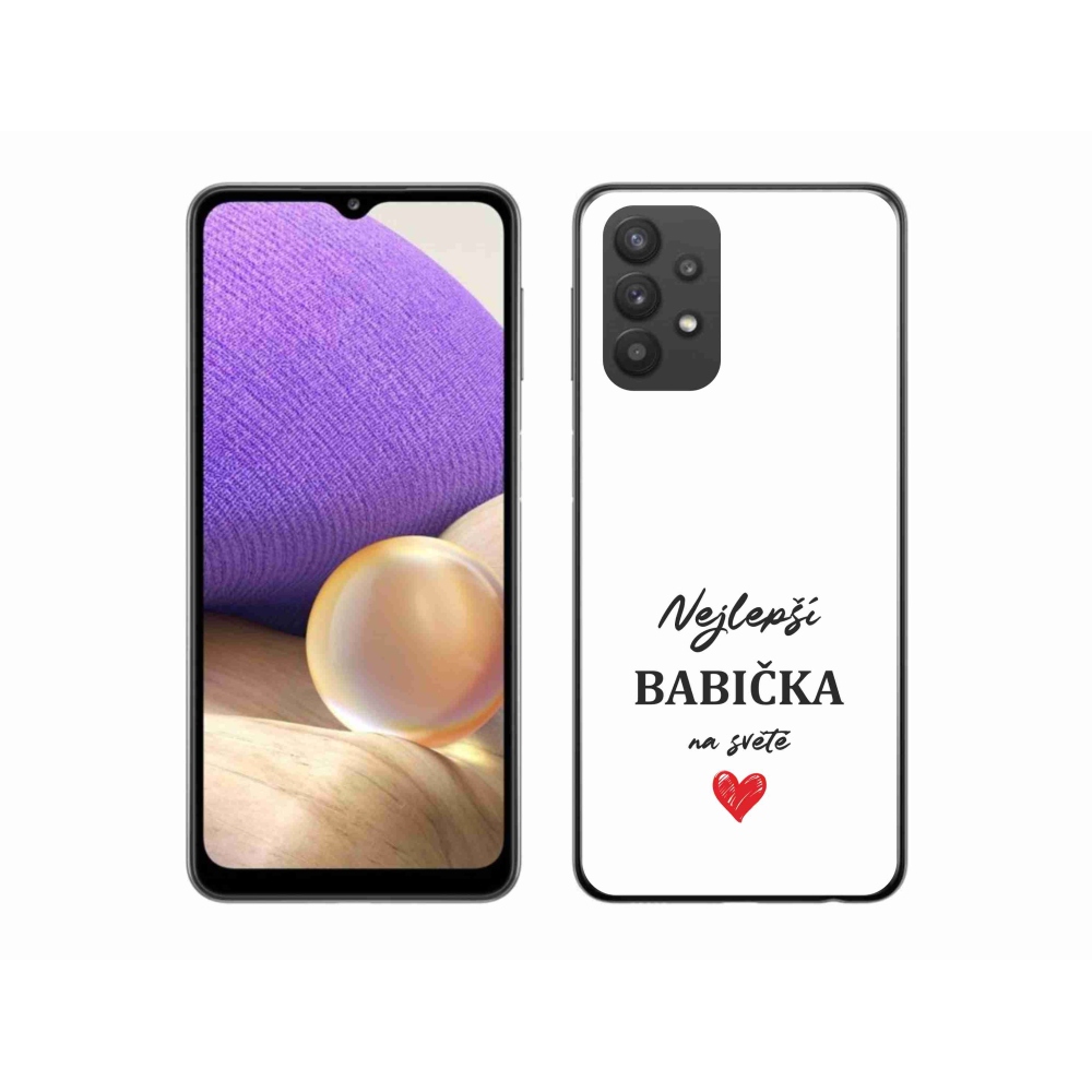 Gelový kryt mmCase na Samsung Galaxy A32 5G - nejlepší babička 1 bílé pozadí
