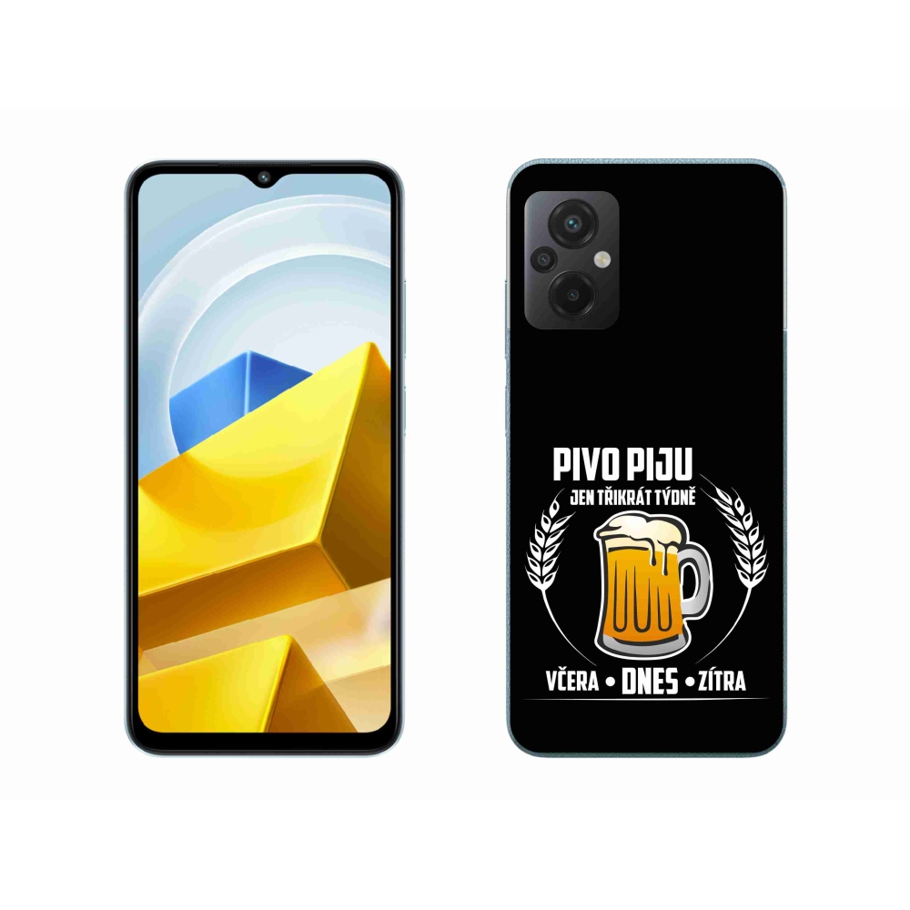 Gelový kryt mmCase na Xiaomi Poco M5 4G - pivní motiv černé pozadí