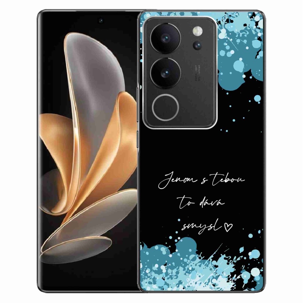 Gelový kryt mmCase na Vivo V29 5G - zamilovaný text černé pozadí