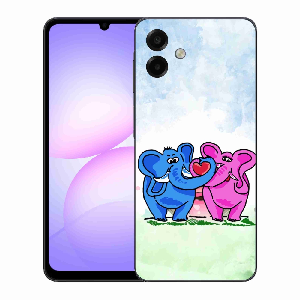 Gelový kryt mmCase na Samsung Galaxy A07 4G - zamilovaní sloni