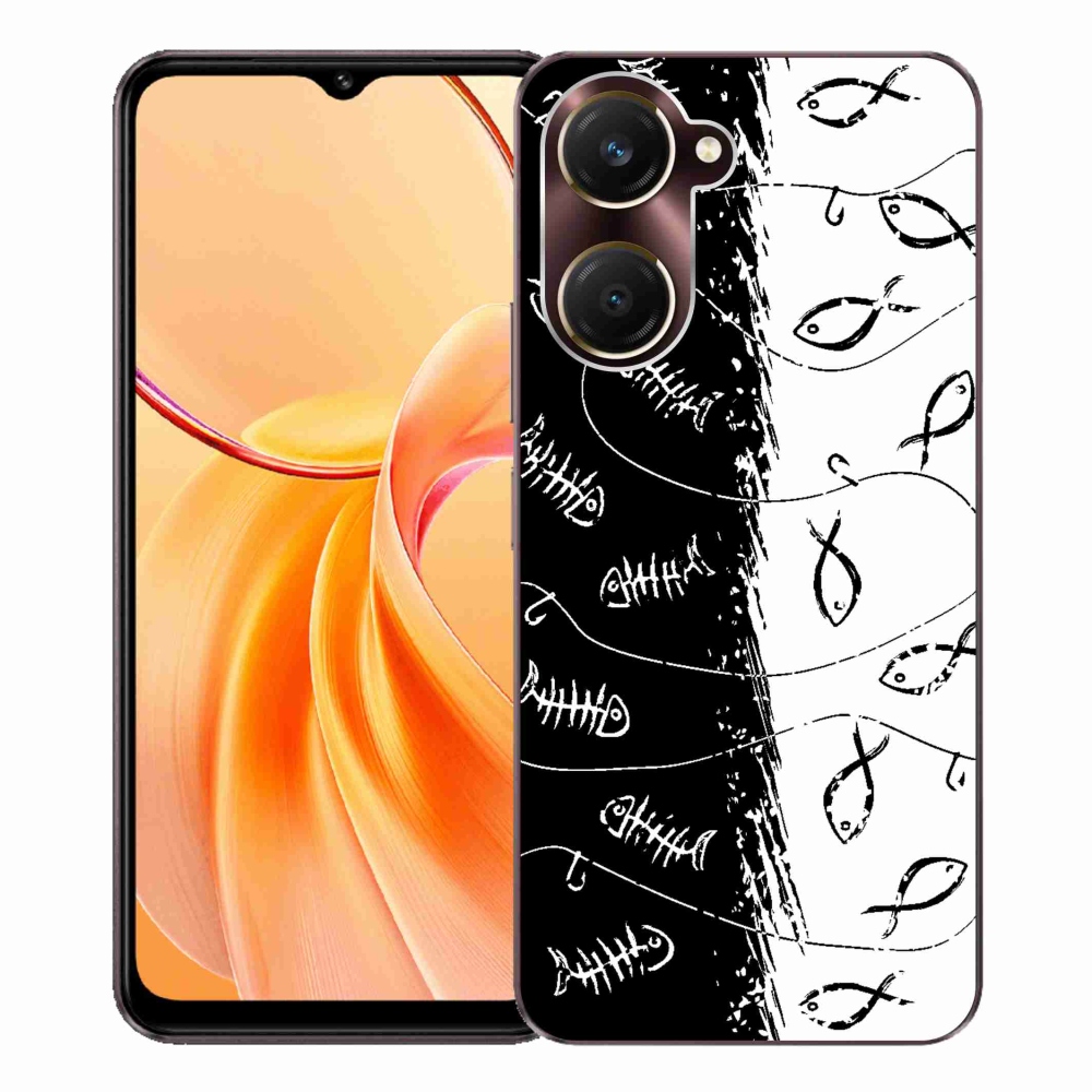 Gelový kryt mmCase na Vivo Y28s 5G - kostry a rybky