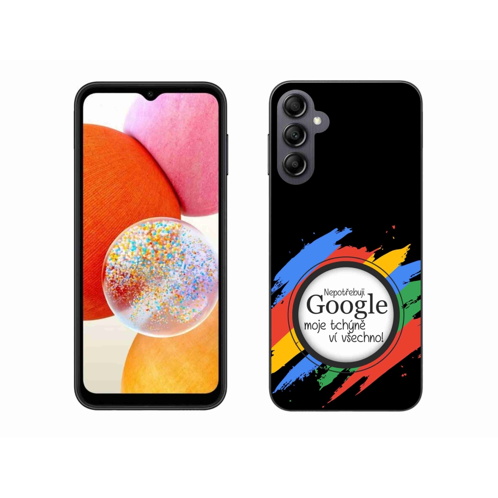 Gelový kryt mmCase na Samsung Galaxy A14 4G/5G - tchýně ví všechno černé pozadí