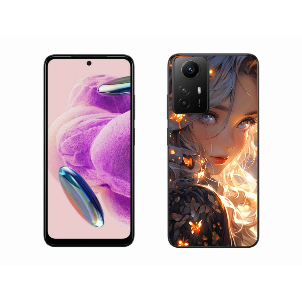 Gelový kryt mmCase na Xiaomi Redmi Note 12S - dívka a motýli