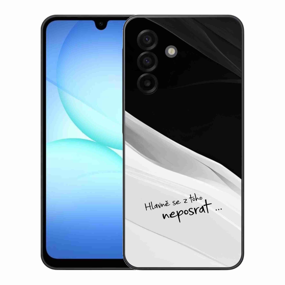 Gelový kryt mmCase na Samsung Galaxy A17 4G/5G - vtipný text 13 bíločerné pozadí