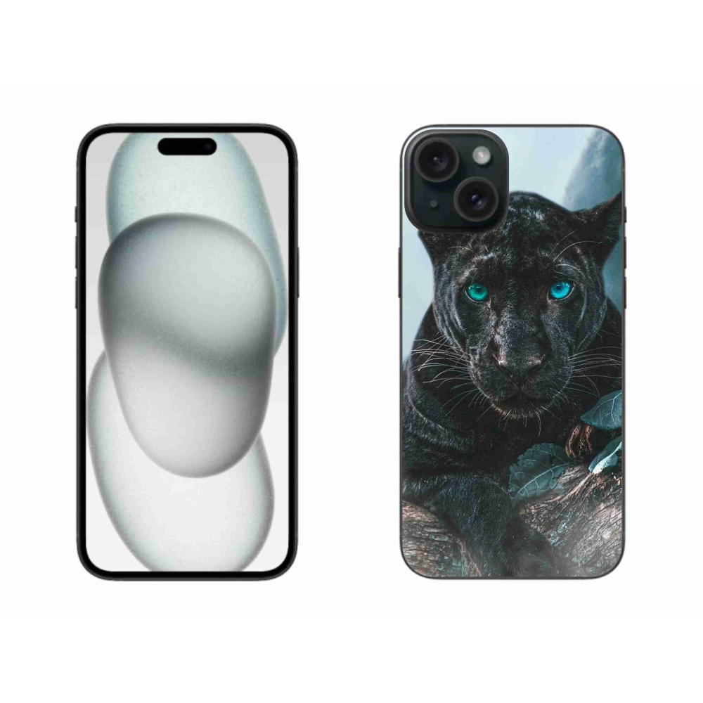 Gelový kryt mmCase na iPhone 15 Plus - černý panter