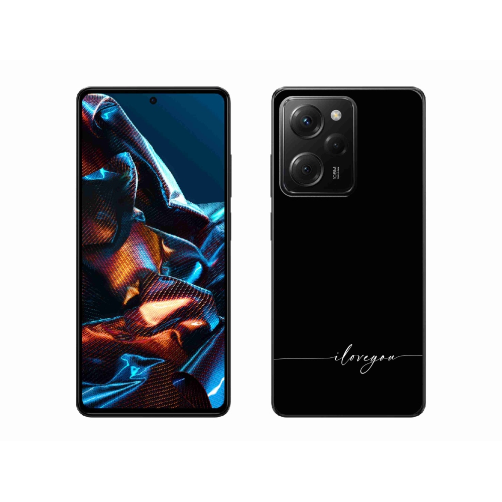 Gelový kryt mmCase na Xiaomi Poco X5 Pro 5G - I love you černé pozadí