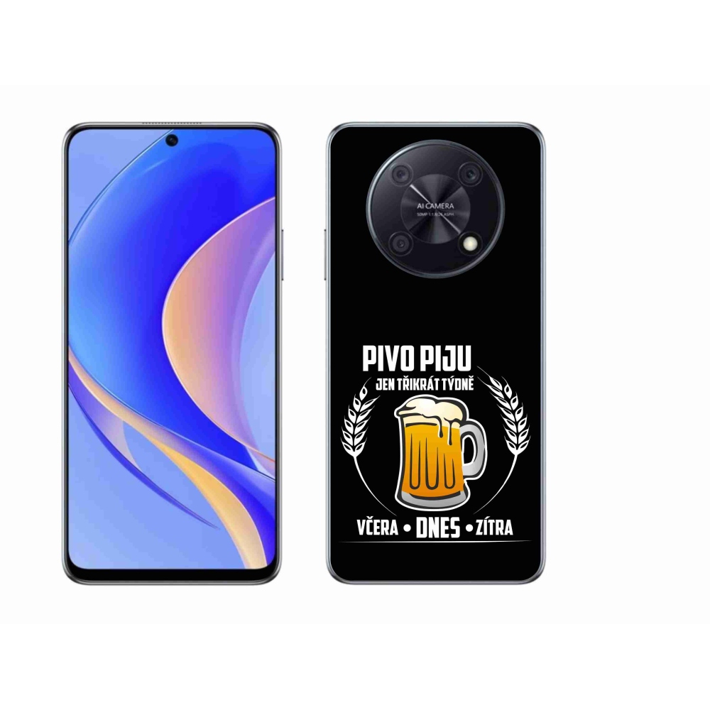 Gelový kryt mmCase na Huawei Nova Y90 - pivní motiv černé pozadí