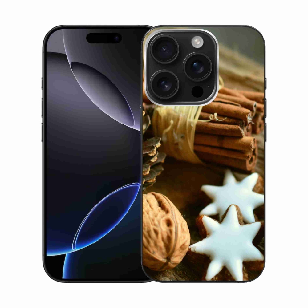 Gelový kryt mmCase na iPhone 16 Pro - skořice a perníčky