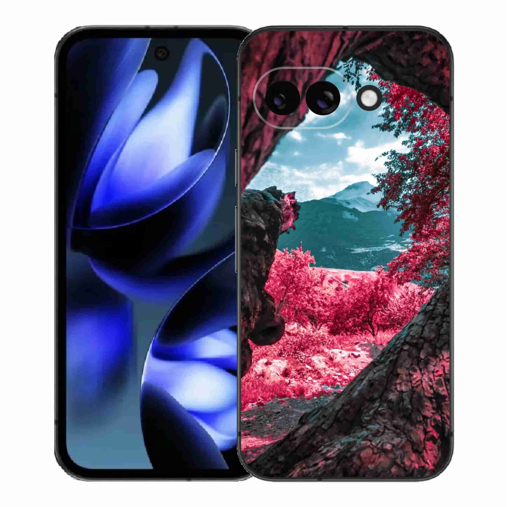Gelový kryt mmCase na Google Pixel 9a - výhled na hory