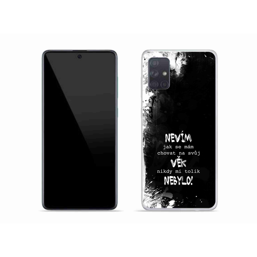 Gelový kryt mmCase na Samsung Galaxy A51 - vtipný text 14 černé pozadí