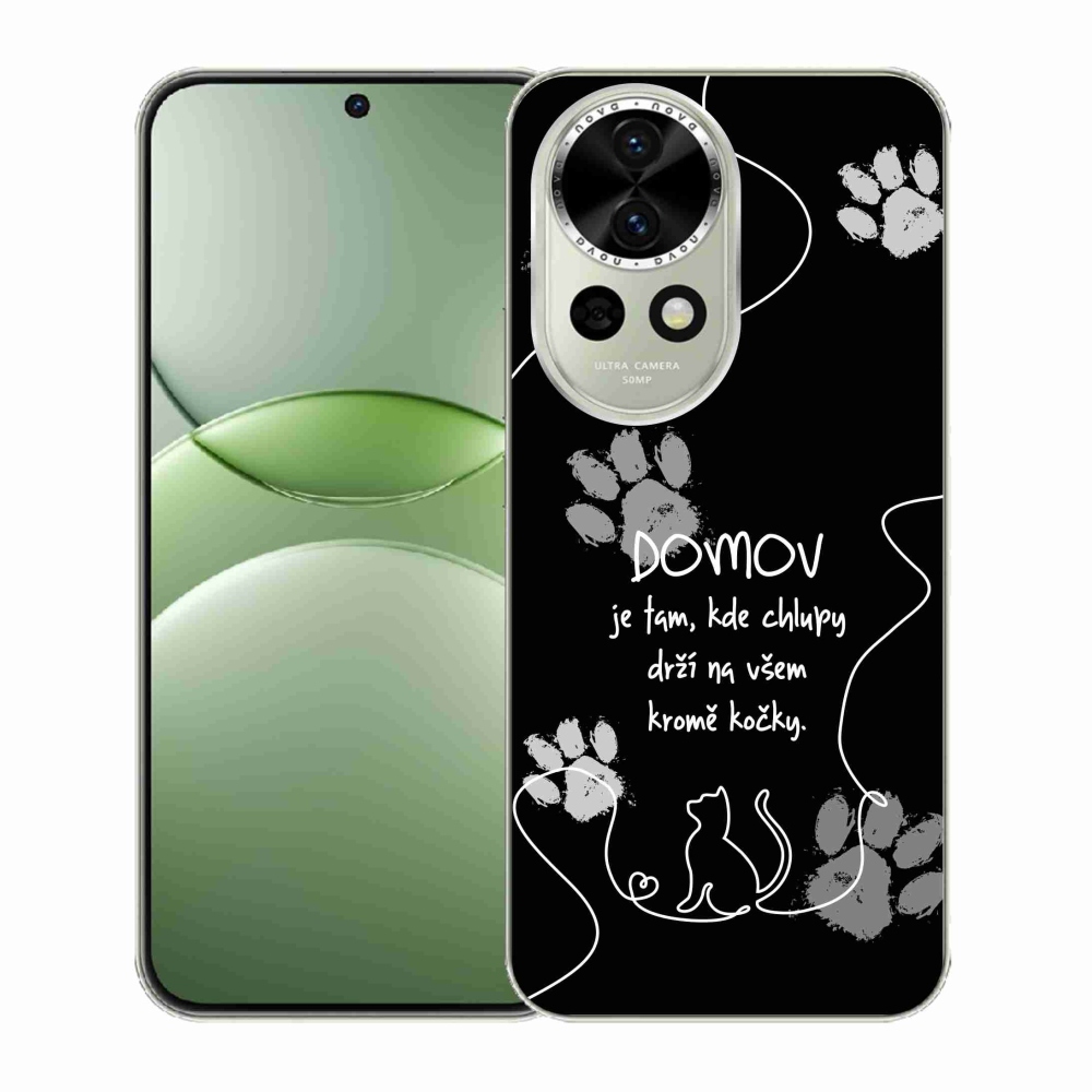Gelový kryt mmCase na Huawei Nova 13 5G - kočičí motiv černé pozadí