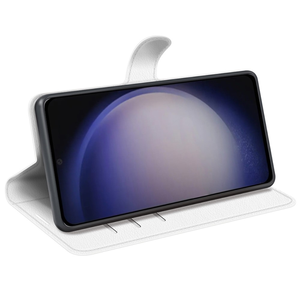 Litchi knížkové pouzdro na Samsung Galaxy S24 - bílé