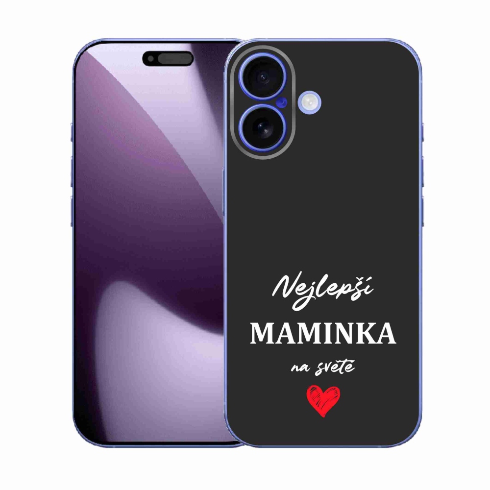 Gelový kryt mmCase na iPhone 17 - nejlepší maminka 1 černé pozadí