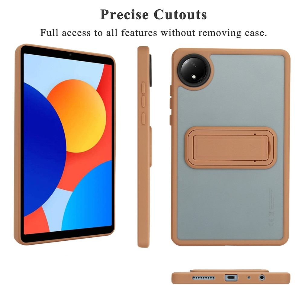 Skiny gelový obal s pevnými zády a výklopným stojánkem na Xiaomi Redmi Pad SE 8.7 - zlatý