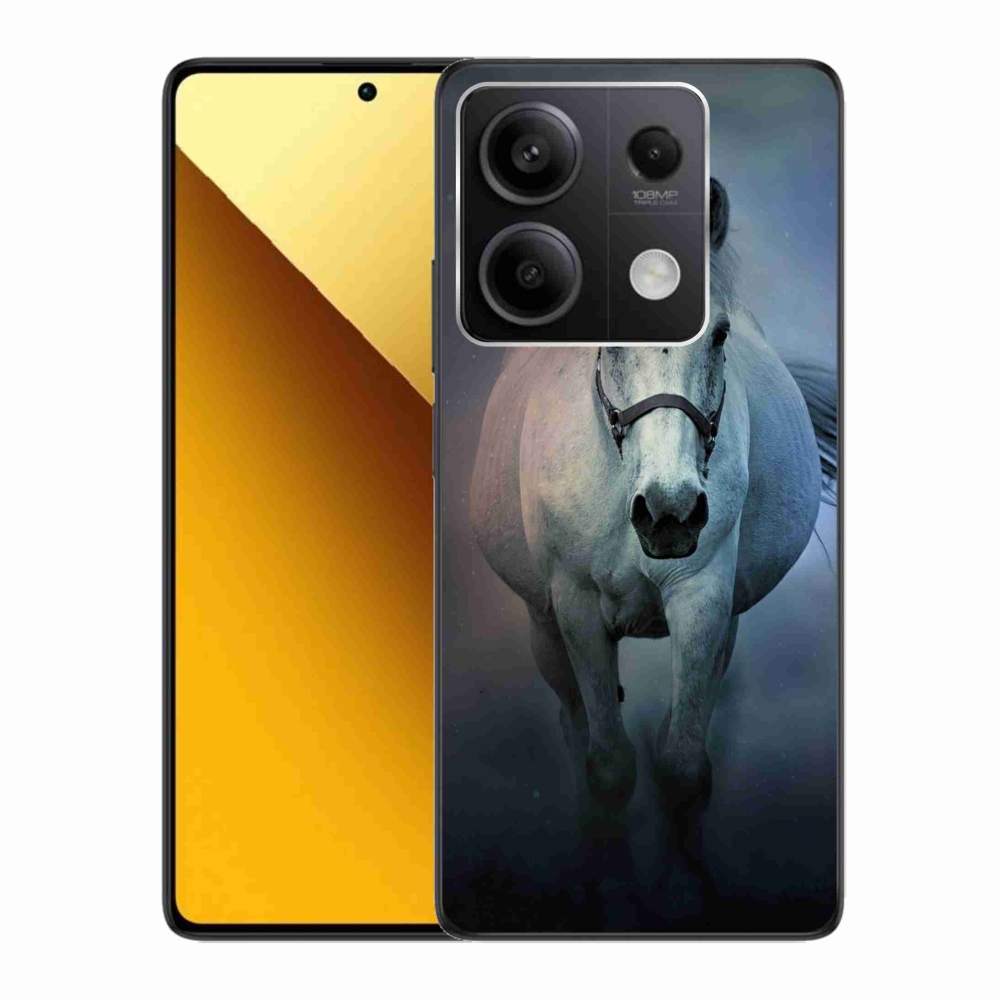 Gelový obal mmCase na Xiaomi Redmi Note 13 5G - běžící bílý kůň