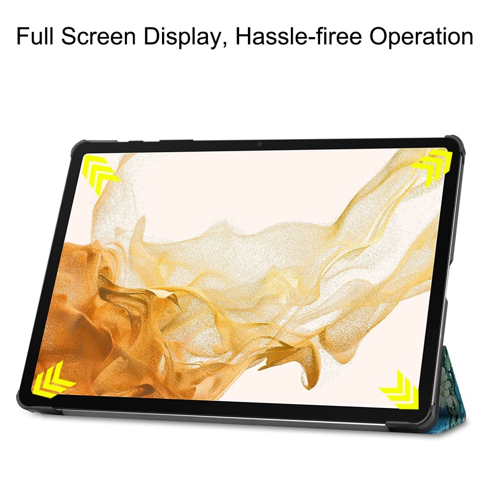 Print chytré zavírací pouzdro na Samsung Galaxy Tab S9+/Tab S10+ - bílé květy