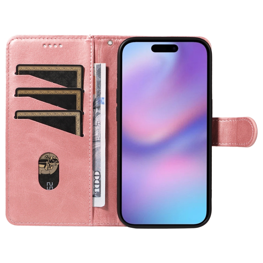 T-Shape knížkové pouzdro na iPhone 17 - růžovozlaté